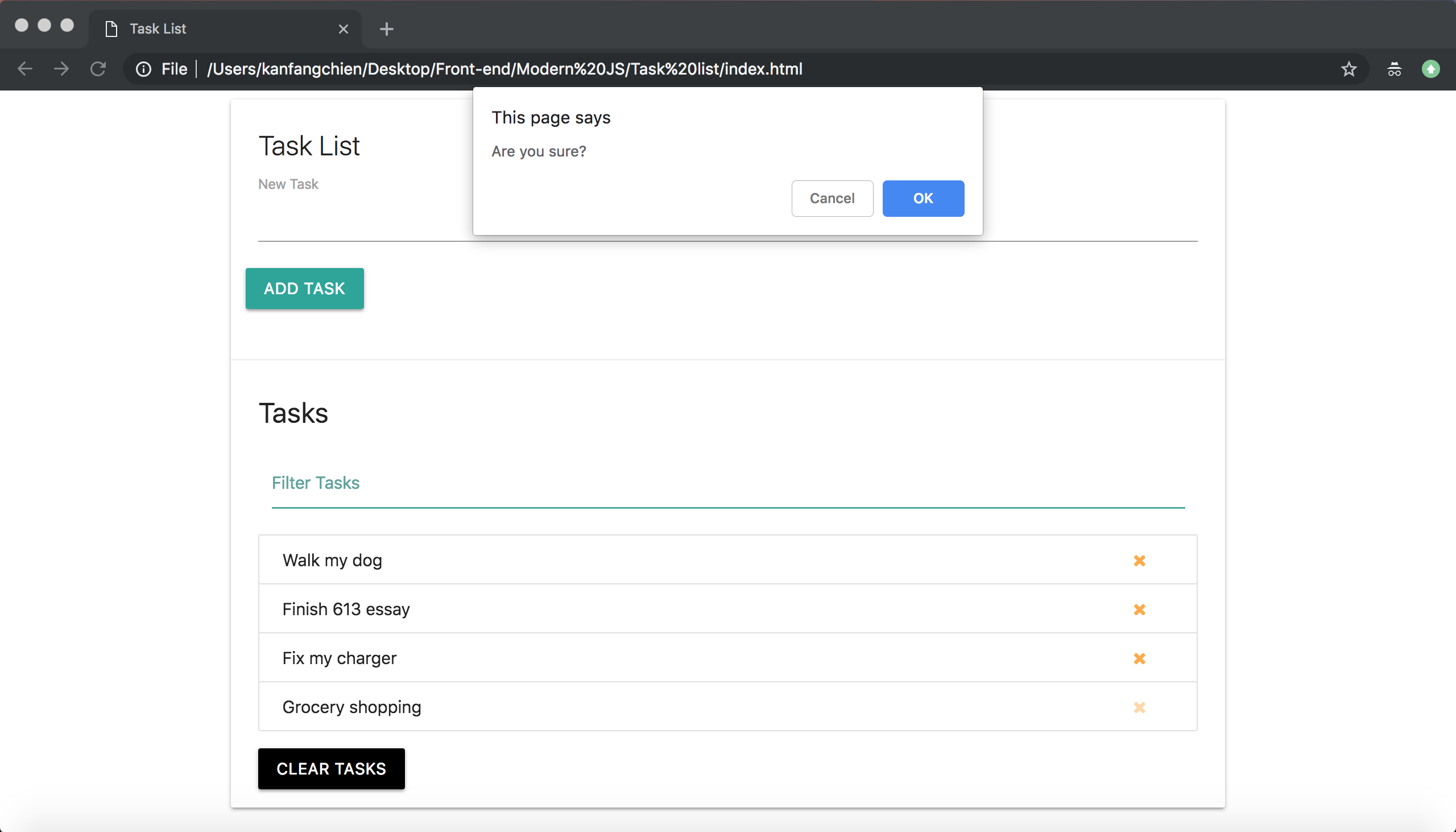 task list after